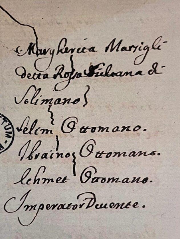 Za ovaj rukopis, koji se čuva u arhivima Vatikana, tvrdi se da dovodi u sumnju rusko poreklo sultanije Hurem, sugerišući skrivenu plemićku lozu, sultanija Hurem, rukopis