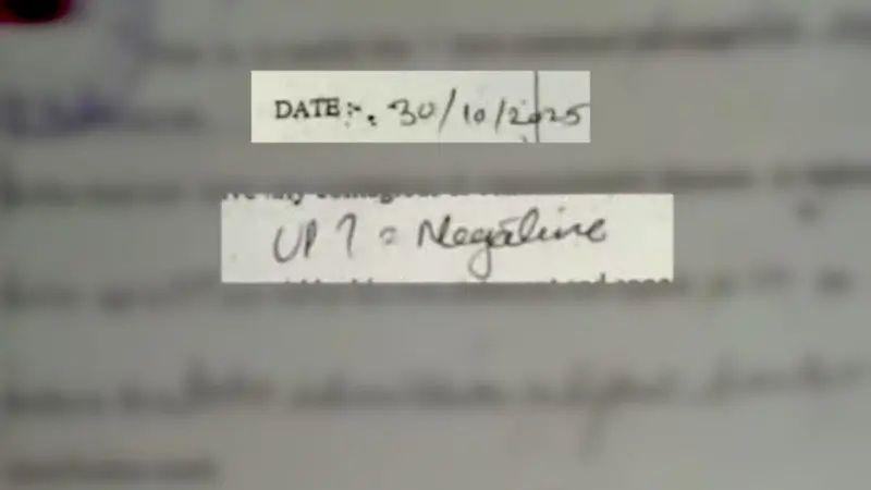 ایک لڑکی کا فارم جس پر یو پی ٹی منفی لکھا ہوا ہے یہ رپورٹ 30 اکتوبر کی ہے