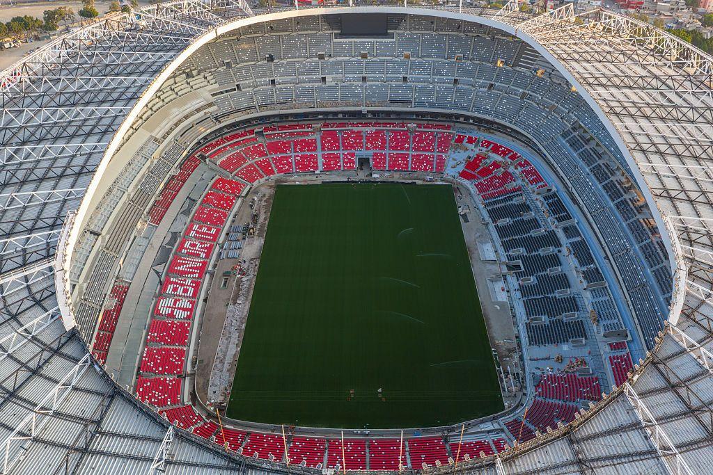 Una vista del campo y las tribunas del Estadio Azteca en 2026