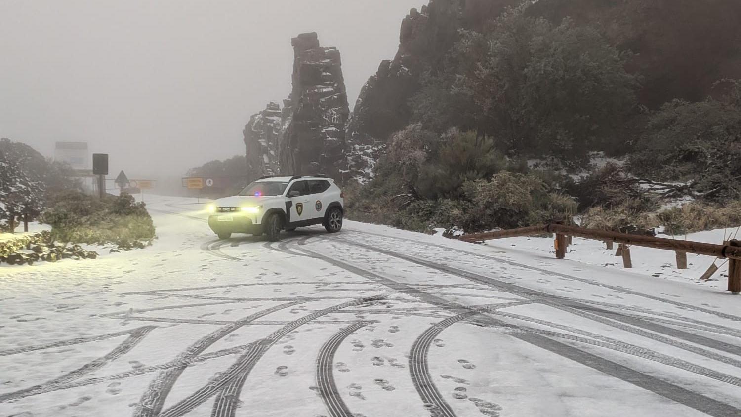 Tenerife hit by snow as Storm Therese brings wind and rain to Canary Islands