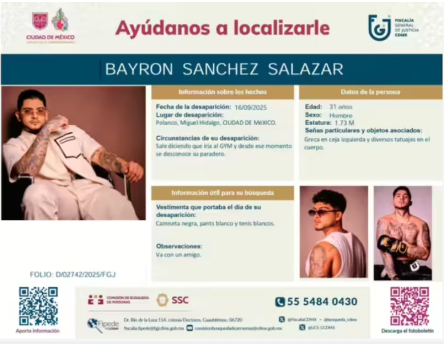 Las autoridades de CDMX difundieron avisos informando de la desaparición de los músicos colombianos.