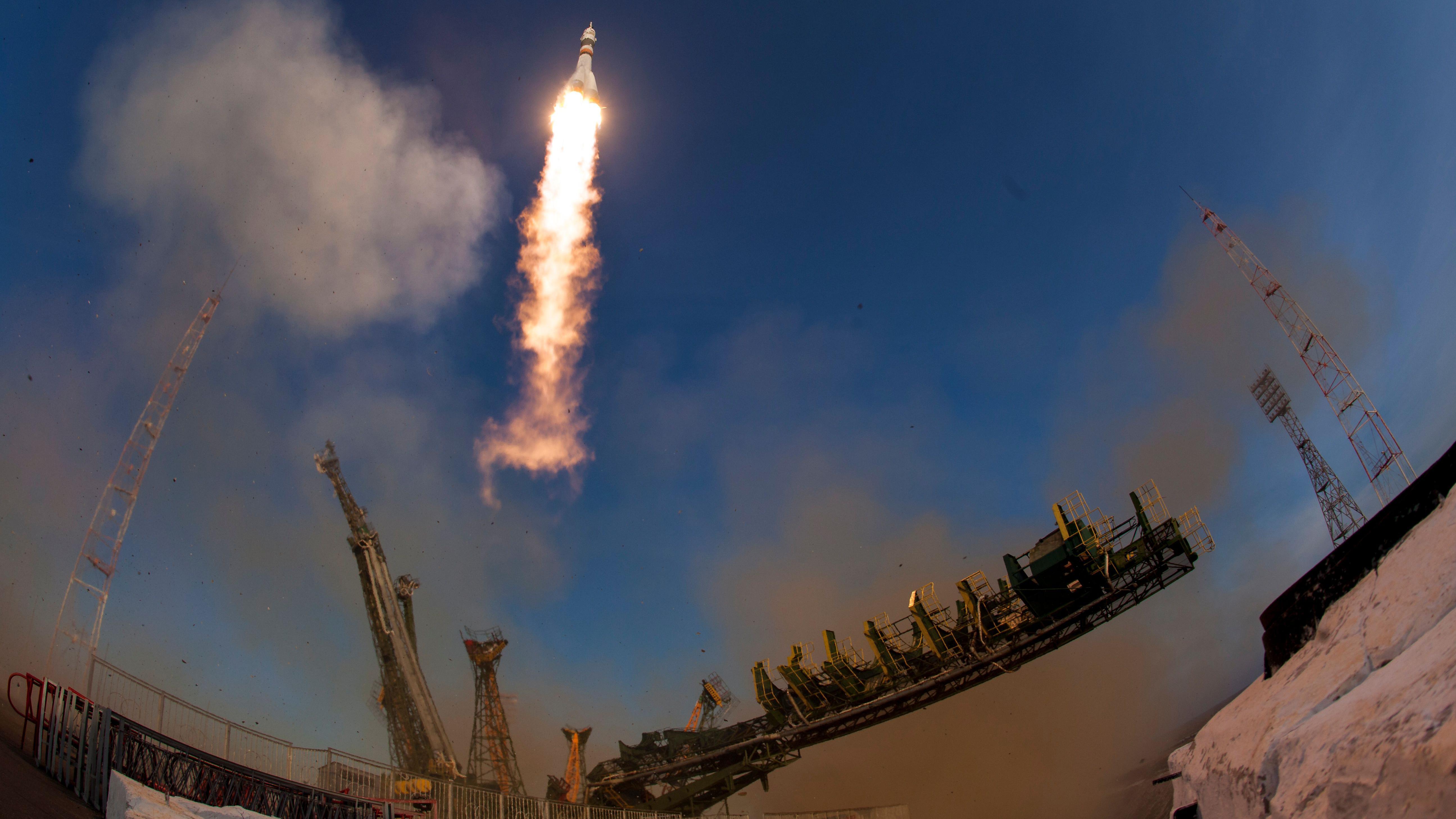 Baikonur Cosmodrome di Kazakhstan, yang terlihat di sini saat peluncuran misi Soyuz, adalah tempat Kosmos 482 meluncur pada 1972.