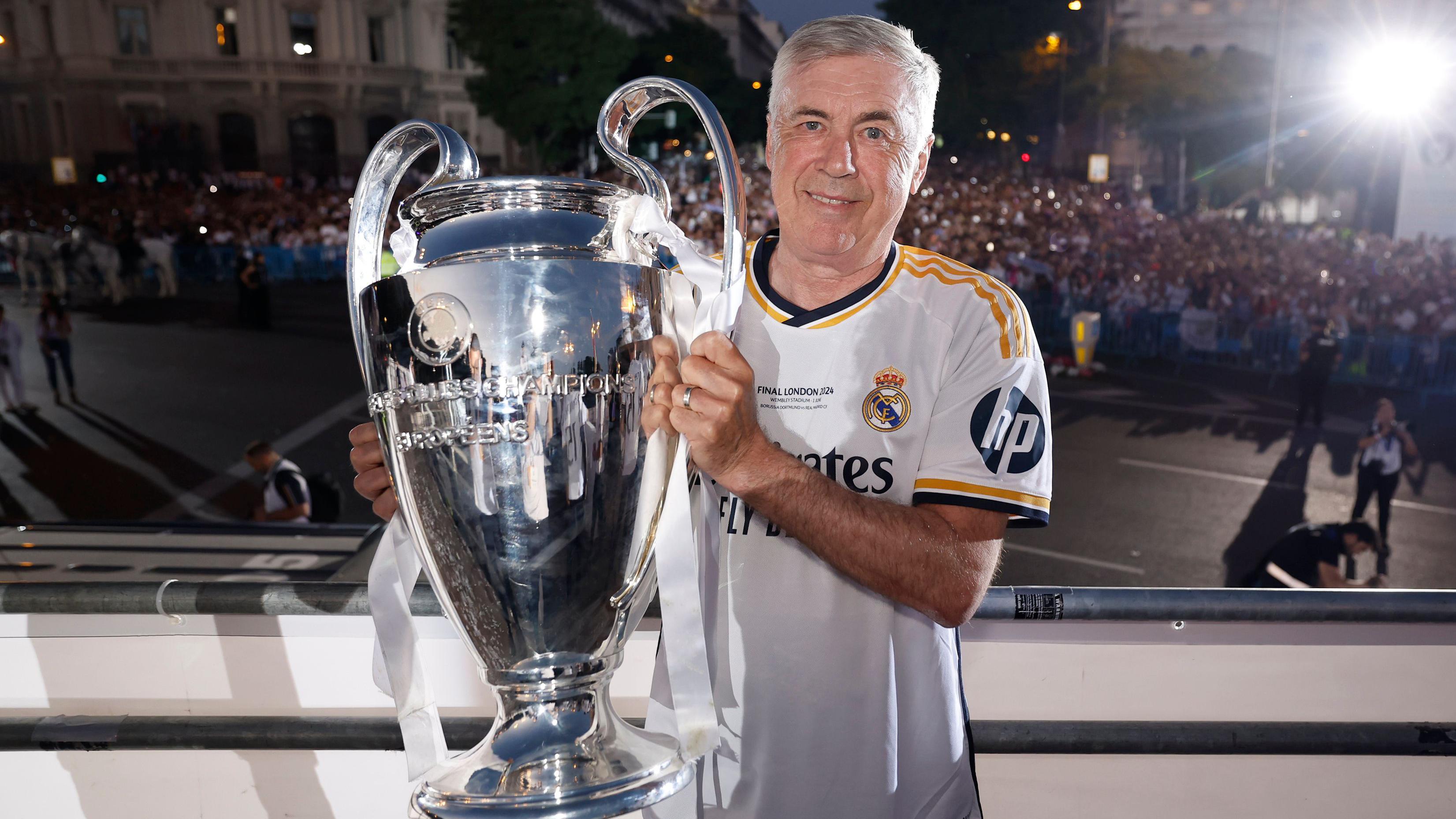 Karlo Anćeloti je kao trener rekordnih pet puta osvojao Ligu šampiona: Sa Milanom 2003. i 2007. i sa Real Madridom 2014, 2022. i 2024.