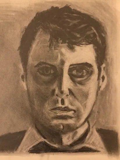 Desenho de um rosto de um homem