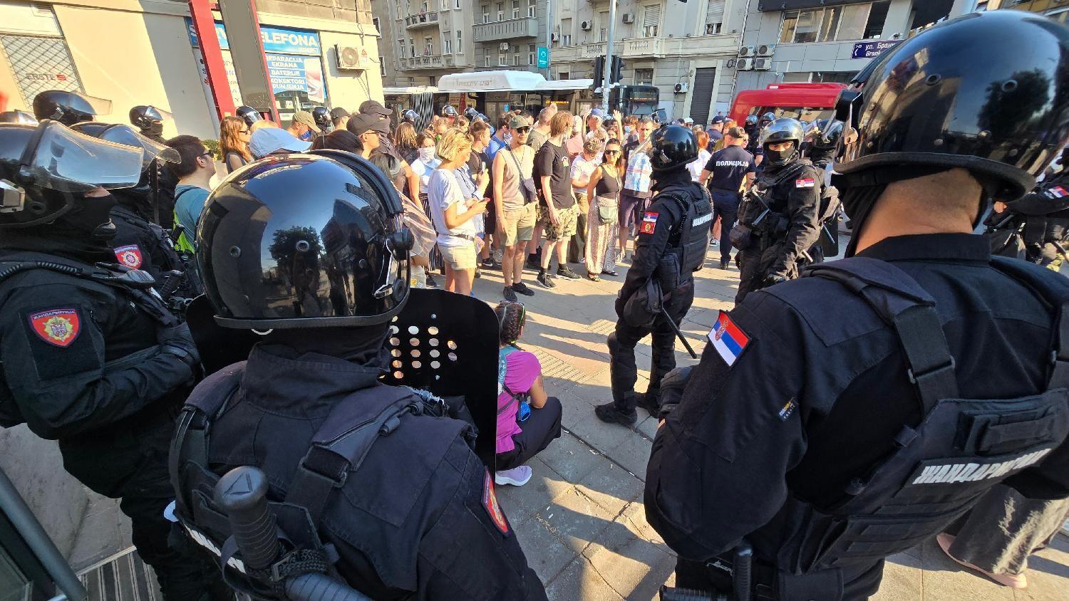 Policija razbija blokadu na Zelenom vencu