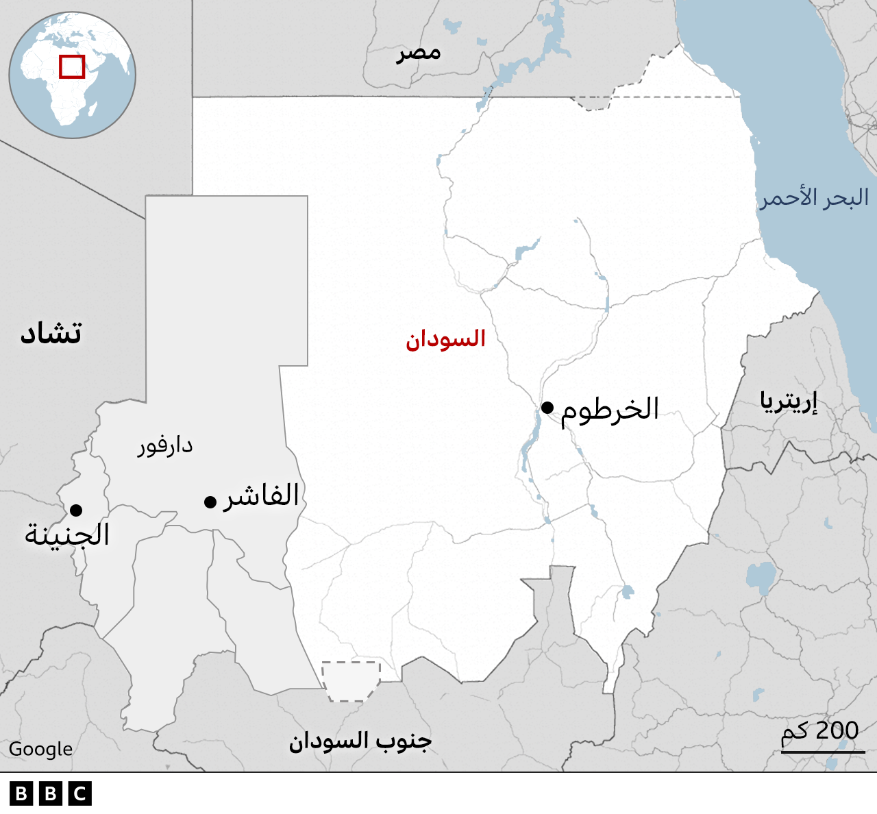 خريطة السودان