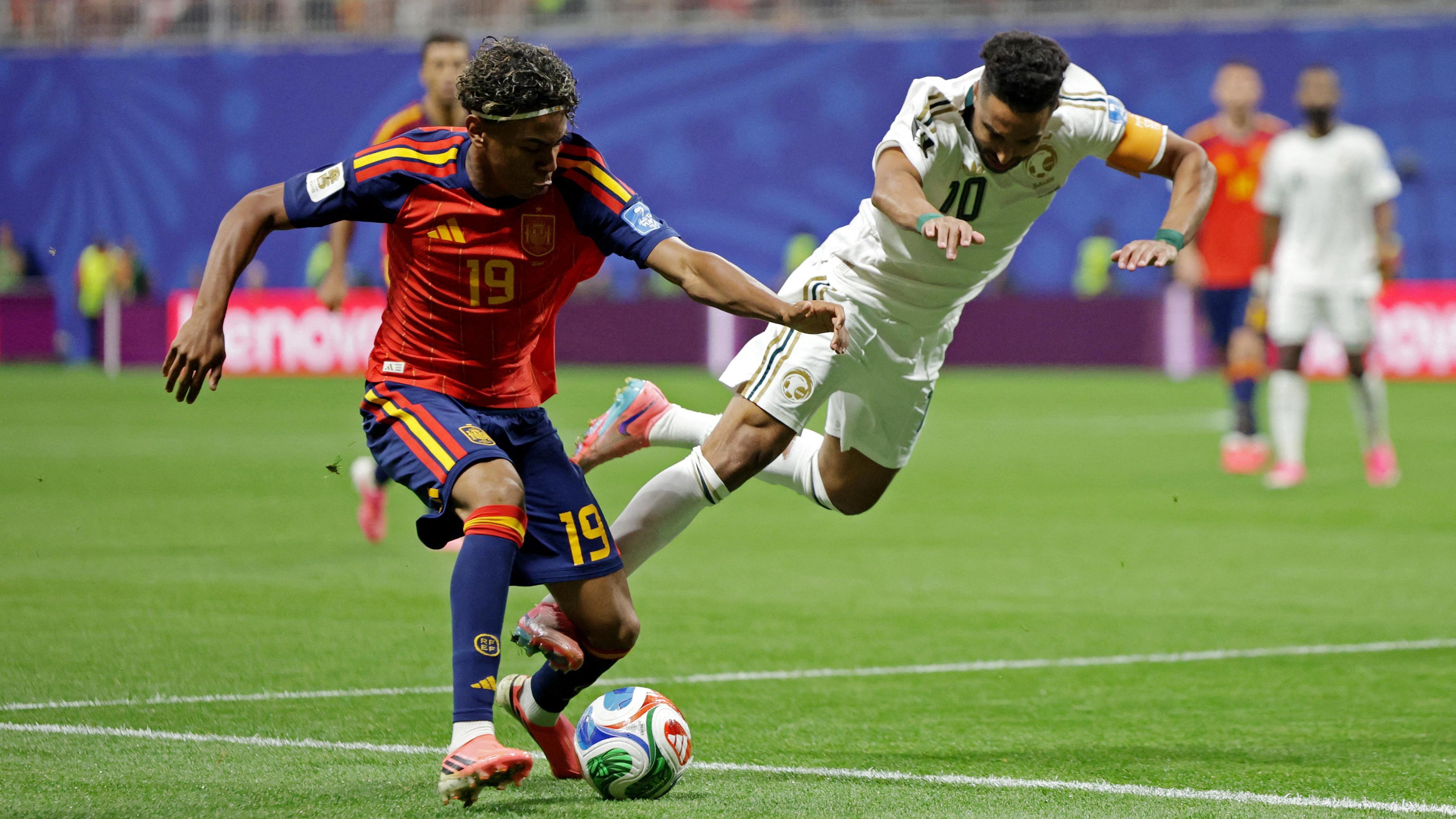 Watch as Lamine Yamal gives Spain lead against Saudi Arabia