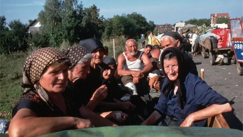 Kolona izbeglica tokom akcije Oluja 