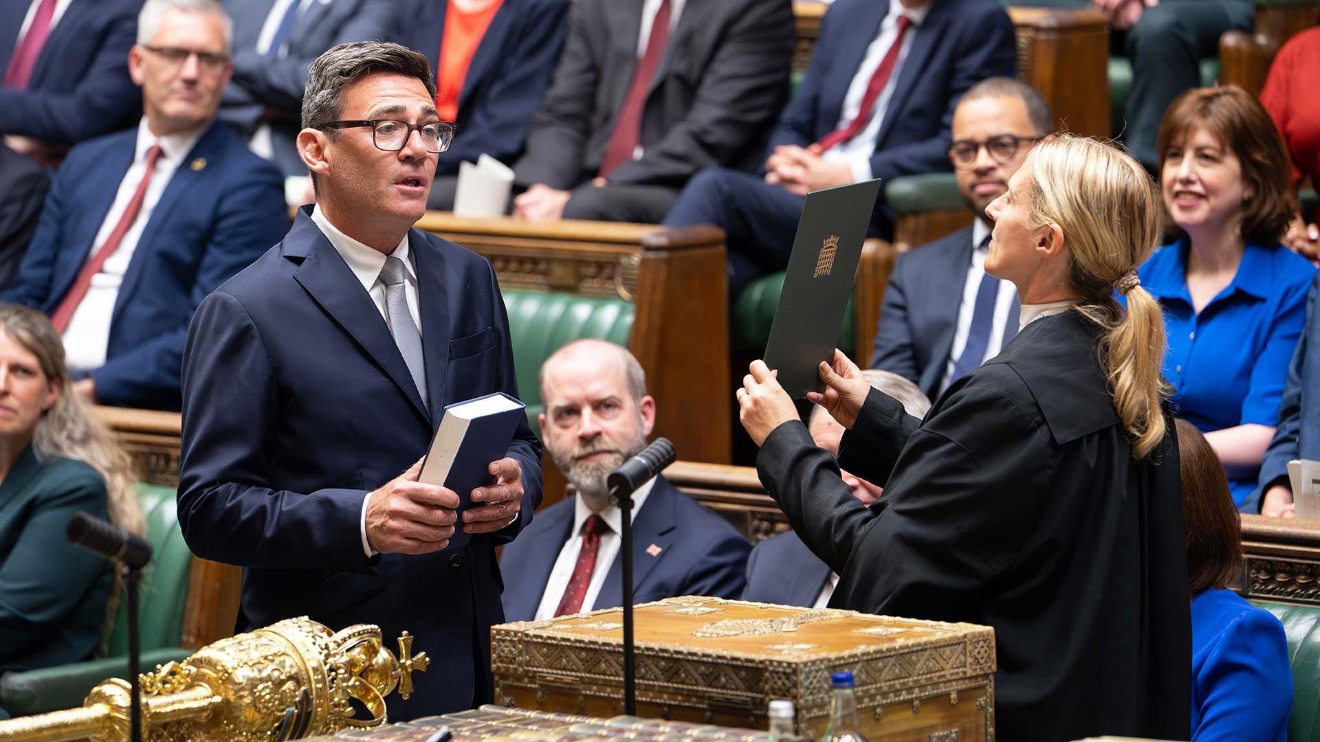 Burnham sworn in as MP after Starmer announces resignation