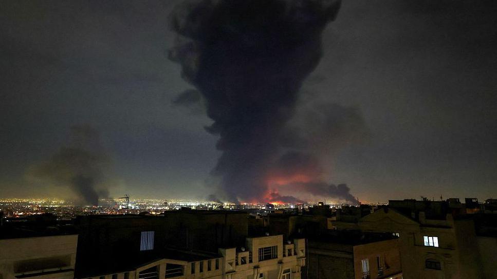Huge explosions rock Tehran airport as Trump demands Iran's 'unconditional surrender' 