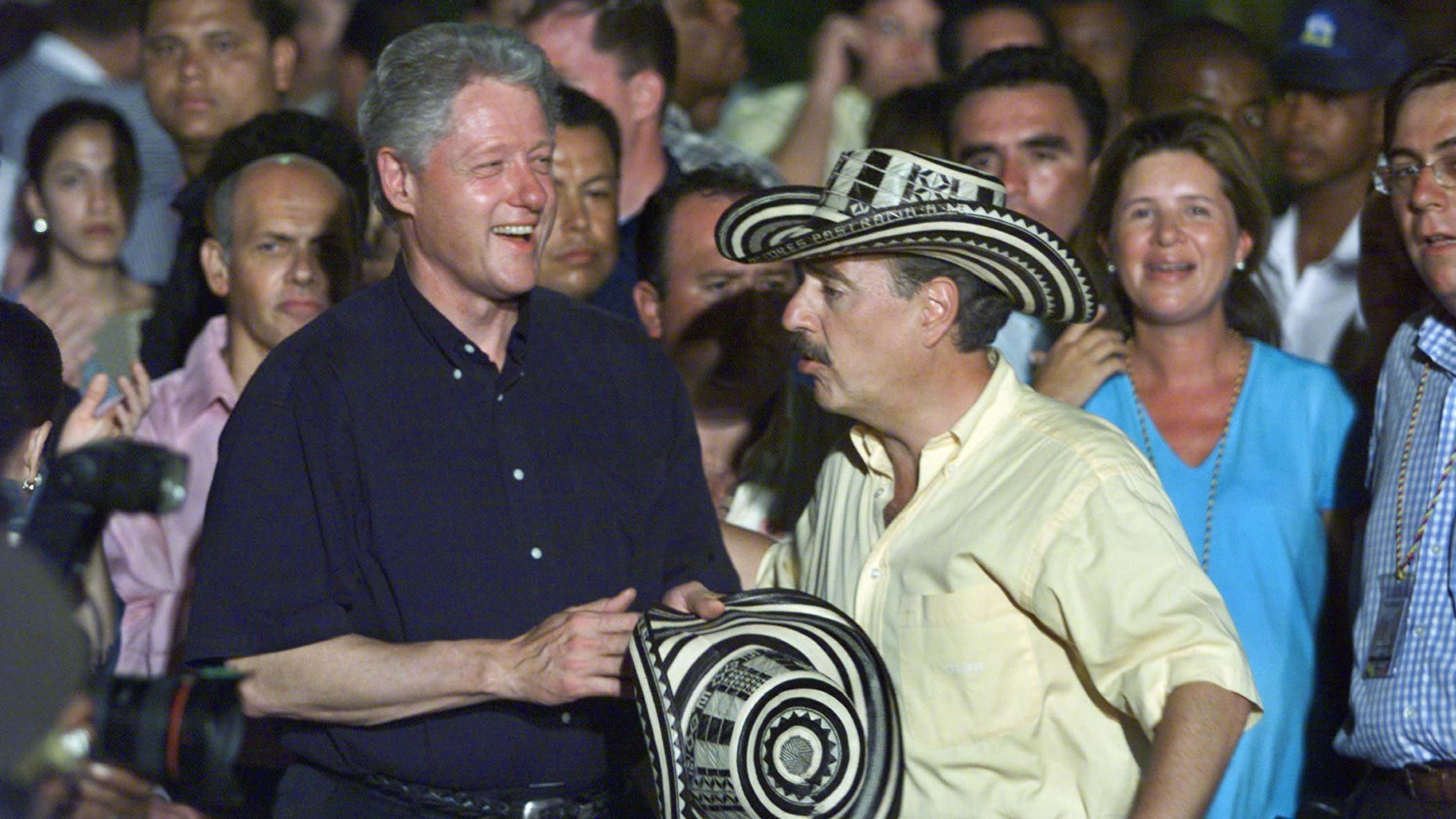 Los presidentes de EE.UU. y Colombia, Bill Clinton y Andrés Pastrana, durante una reunión en Cartagena a fines de agosto de 2000.