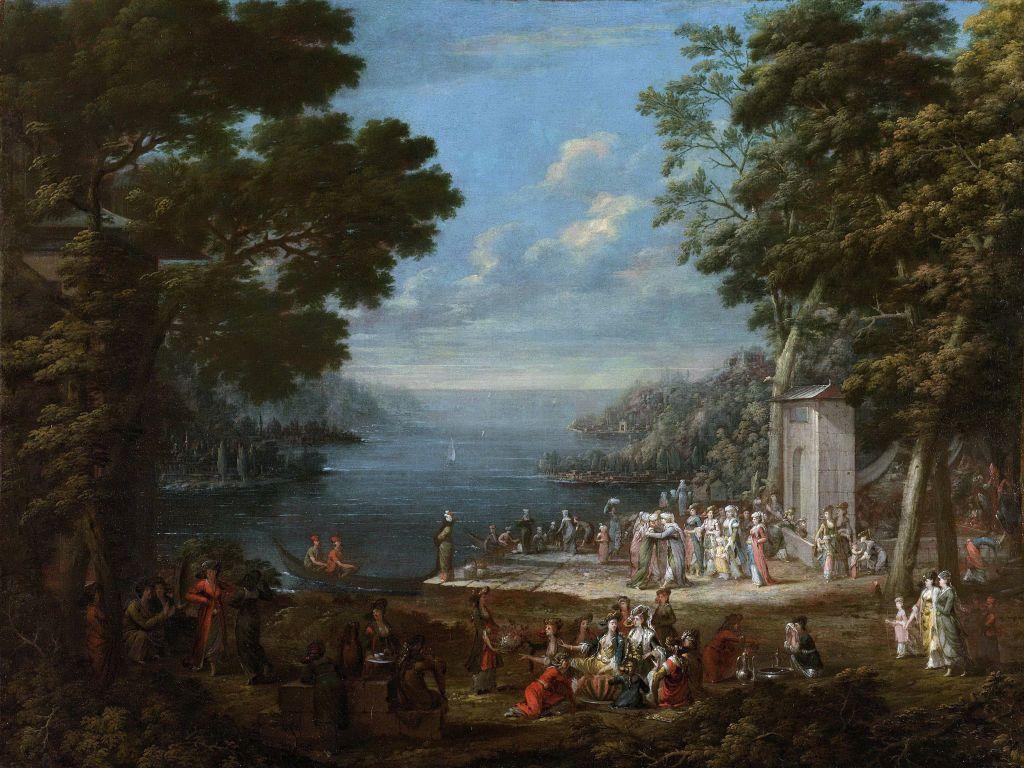 لوحة "مهرجان النساء على البوسفور" للفنان جان باتيست فانمور (1671–1737)، رسمها عام 1737، وهي محفوظة ضمن مجموعة متحف رايكس في أمستردام.