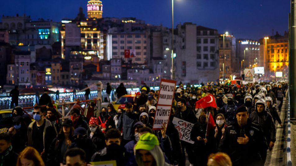 Erdogan blames opposition for 'provoking' protests as crowds gather in Istanbul for sixth day