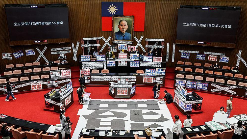 台灣立法院內場景。