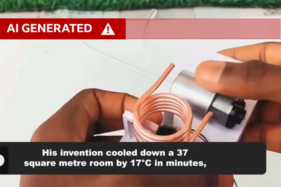 An AI-generated advert showing a copper wire with the words 