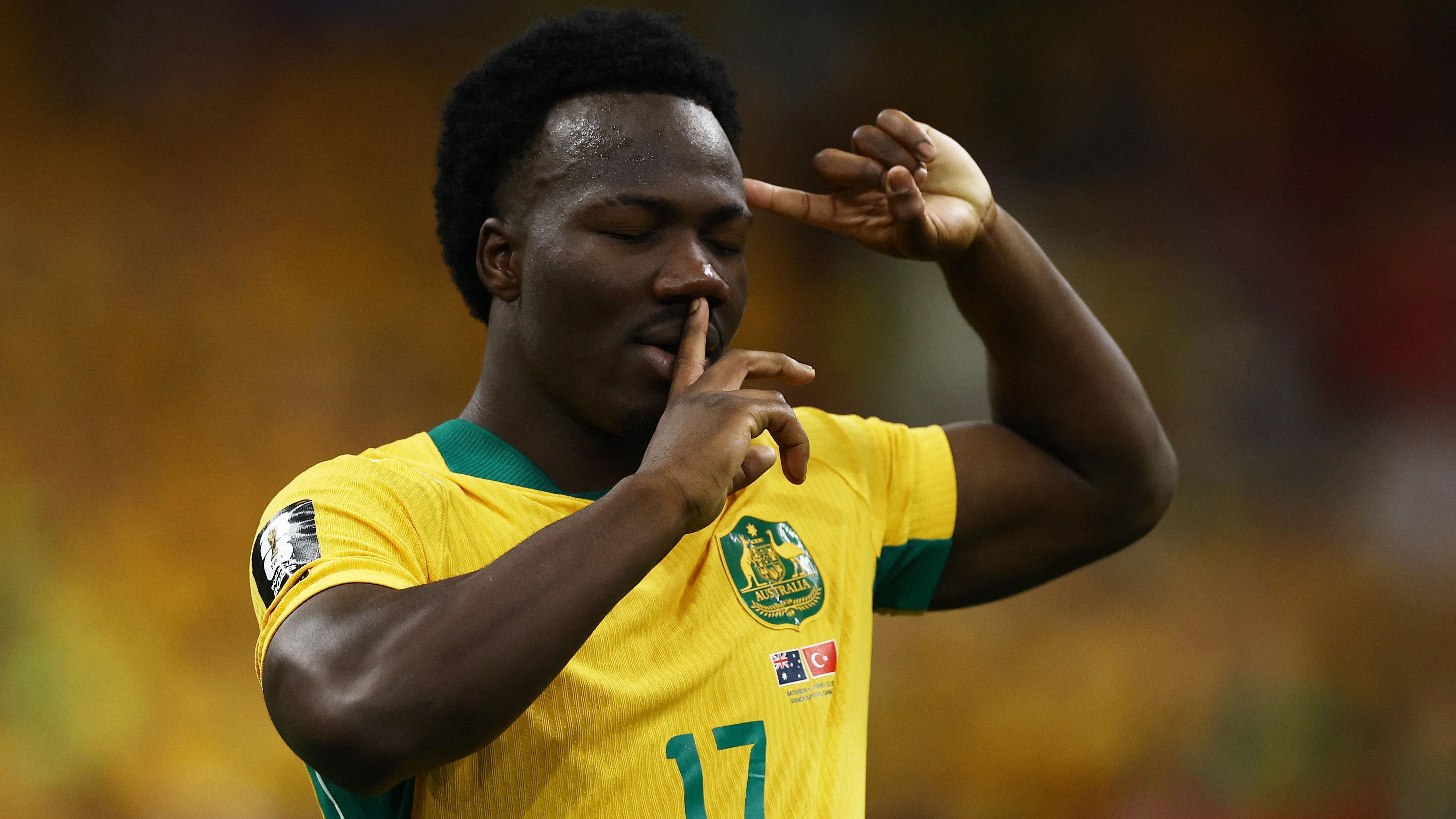 Brilliant Irankunda goal gives Australia lead against Turkey at World Cup