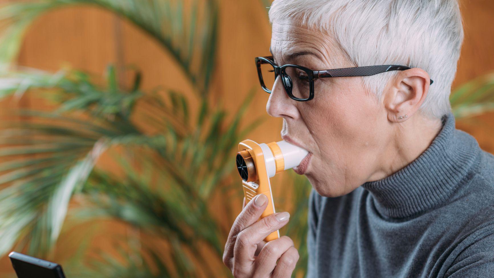 Espirómetro digital portátil, prueba de soplado para pulmones, volumen espiratorio forzado y caudal espiratorio máximo.