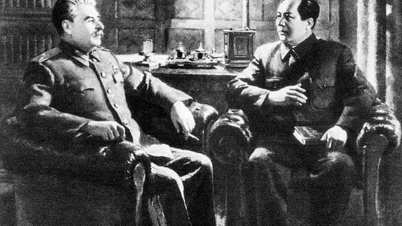 لقاء ماو وستالين في موسكو عام 1949