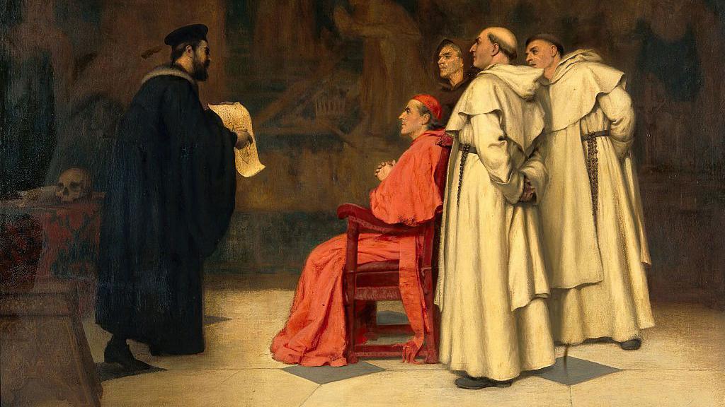 Gabriel Falloppius explicando uno de sus descubrimientos al cardenal duque de Ferrara.