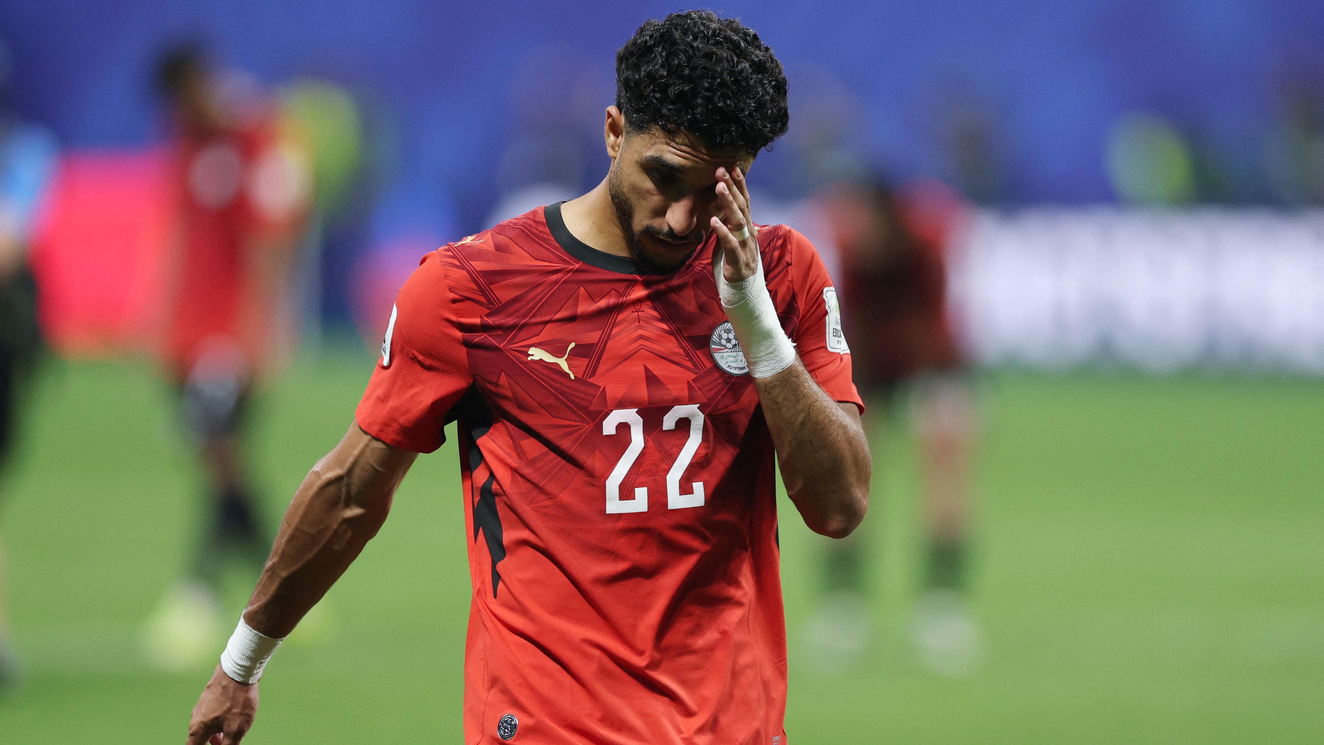 Omar Marmoush al terminar el partido con Argentina 
