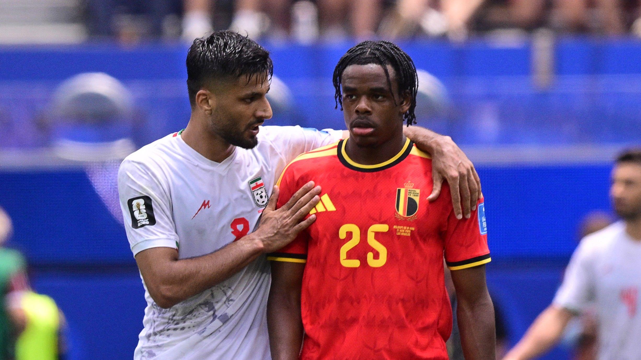 Winless Belgium down to 10 men and drawing with Iran