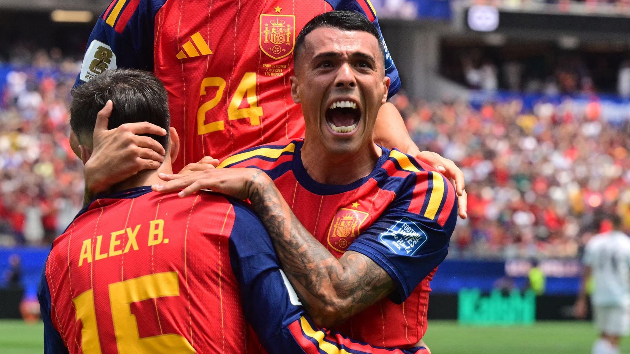 Watch as Porro heads in Spains second against Austria at World Cup