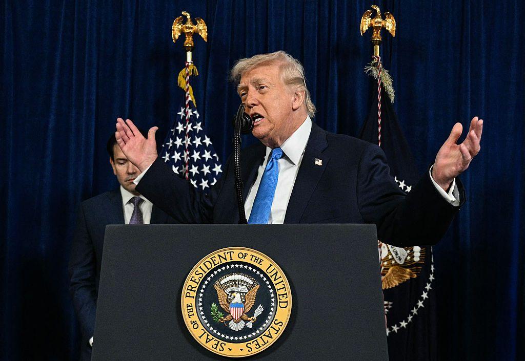 2026 年 1 月 3 日，美國總統特朗普在美軍對委內瑞拉採取軍事行動後向媒體發表談話。