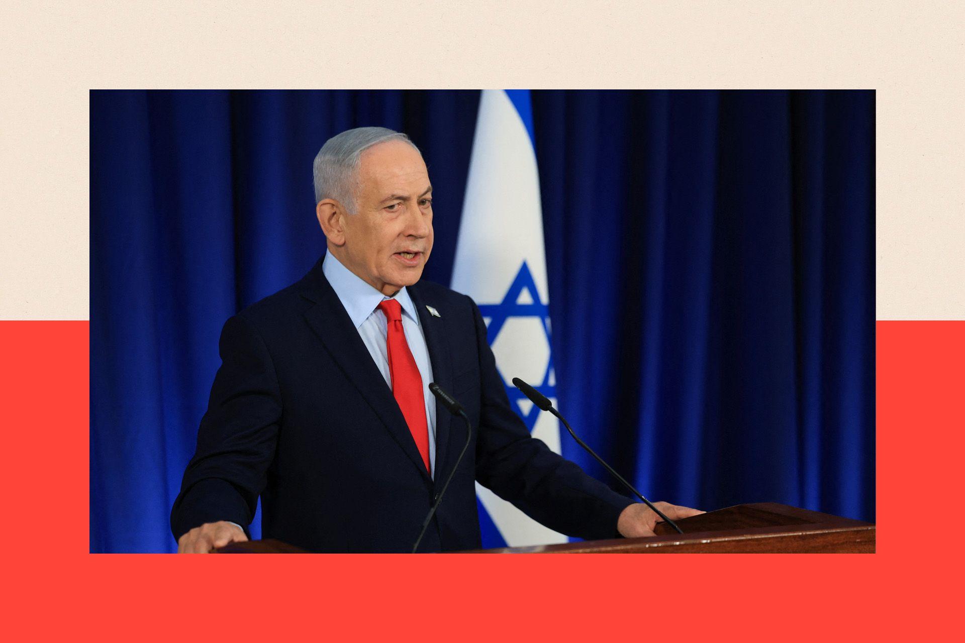 Israeli Prime Minister Benjamin Netanyahu speaks during a press conference, amid the U.S.-Israel conflict with Iran