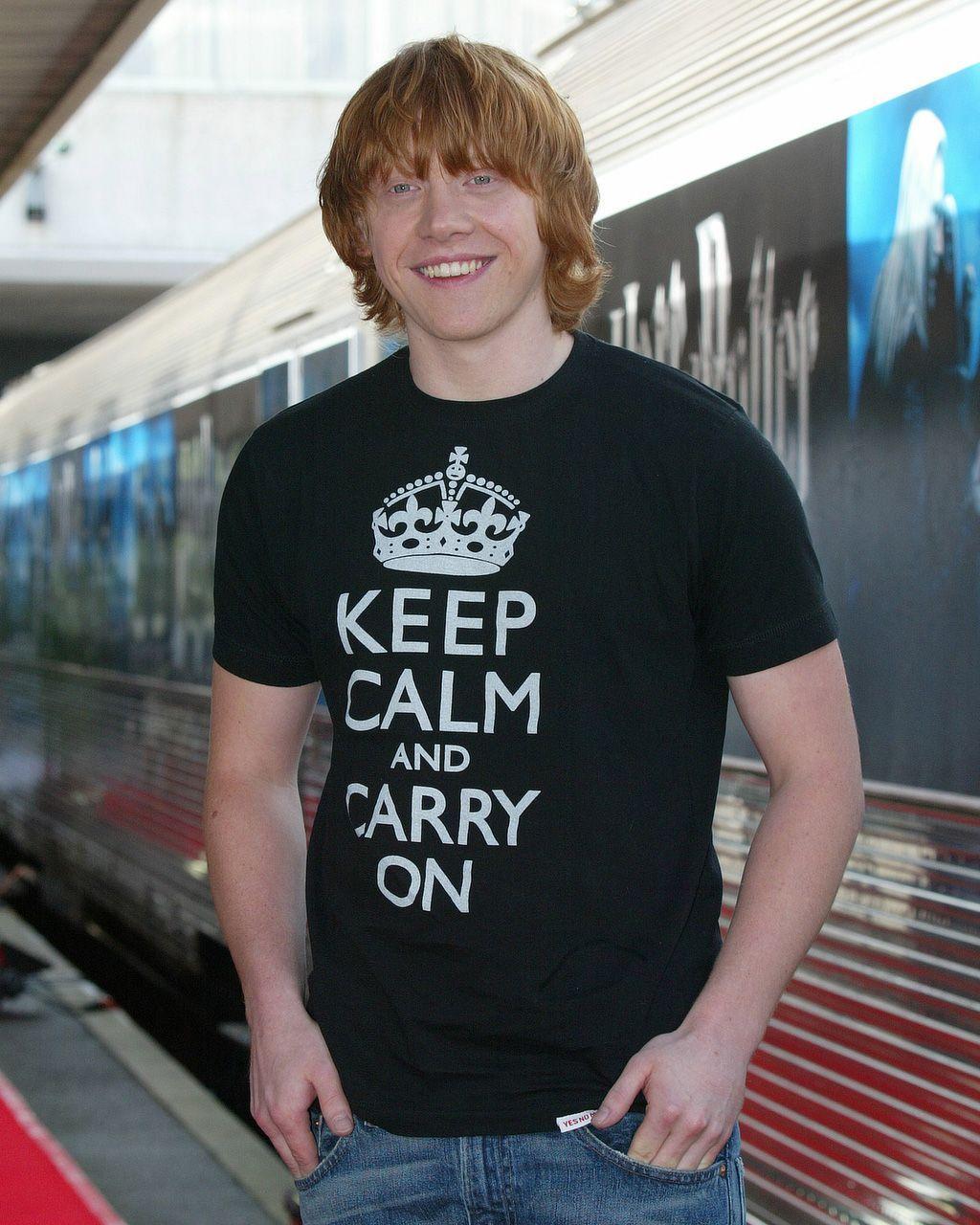 Rupert Grint con una camiseta de Keep Calm and Carry On