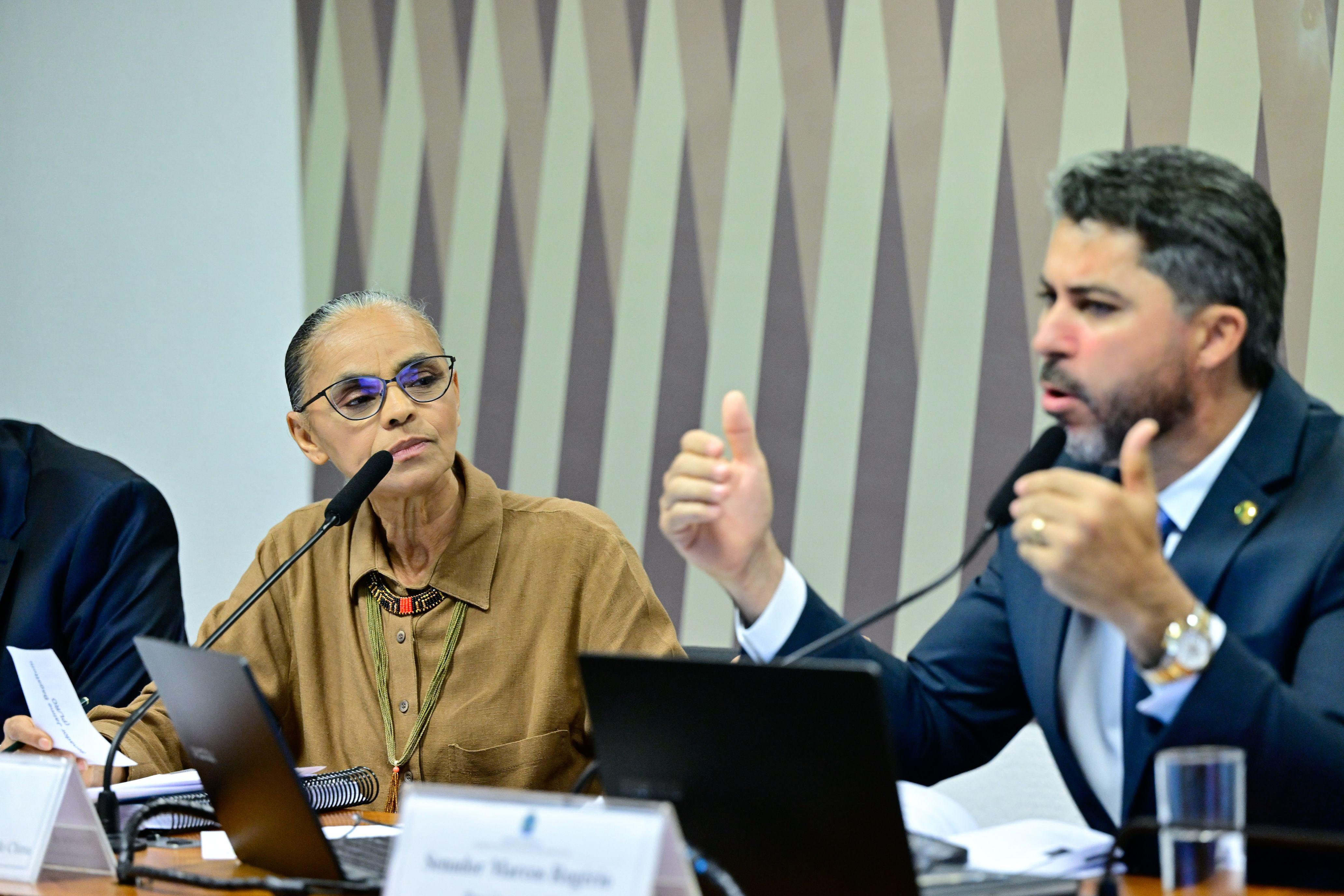 Marina Silva e o senador Marcos Rogério 