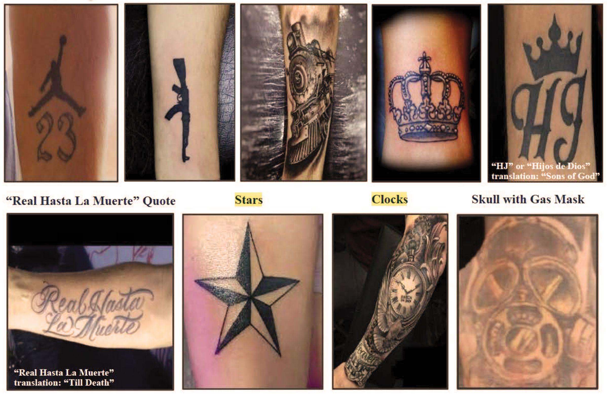 Tatuaje de presuntos miembros del Tren de Aragua.
This is a Homeland Security Investigations (HSI), Chicago Field Division document.