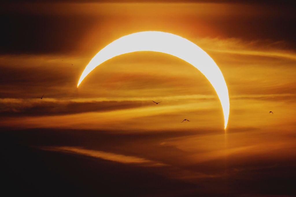 El eclipse parcial sobre Berlín. 