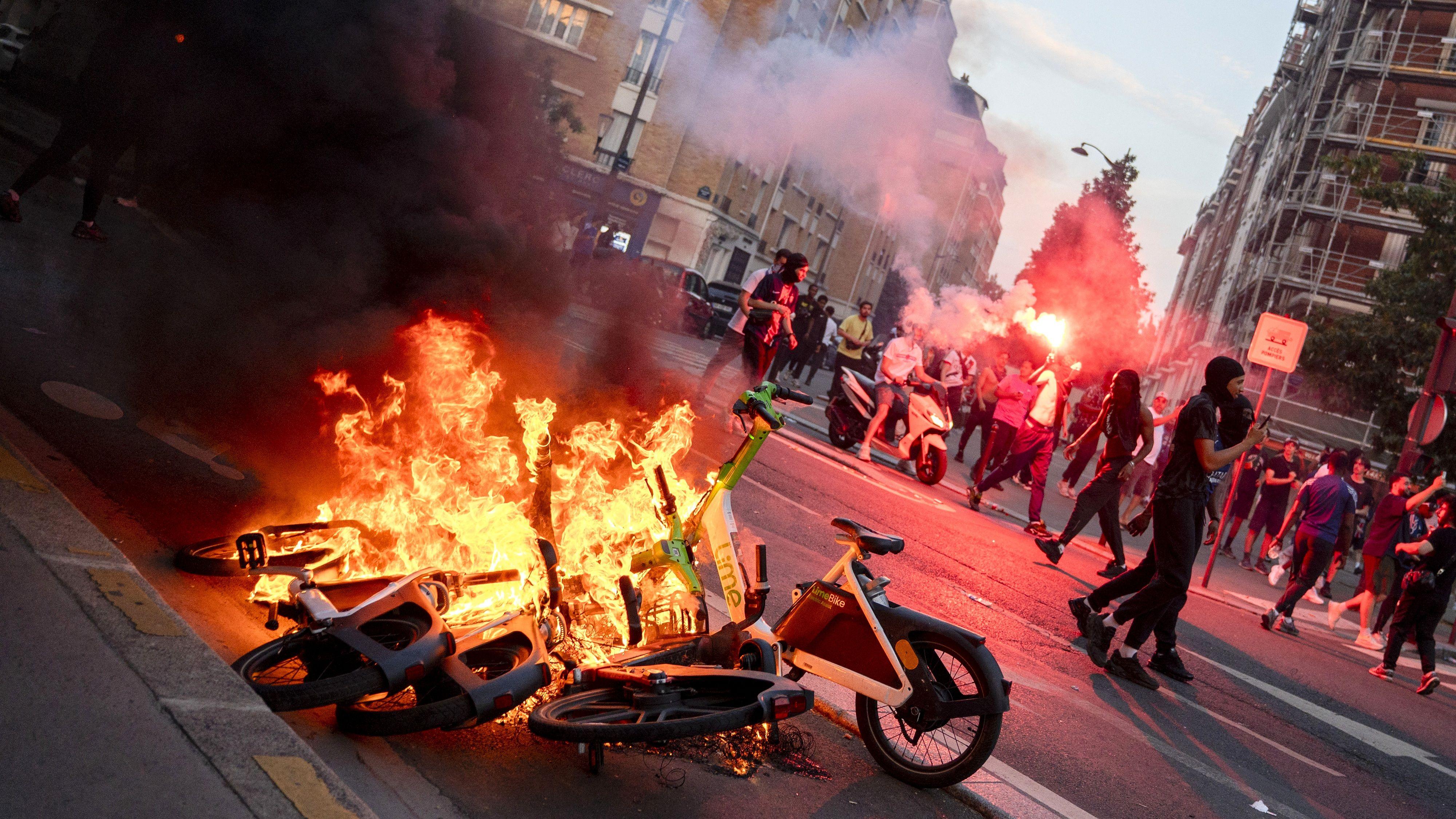 Hundreds arrested and dozens of police injured after Champions League riots in France