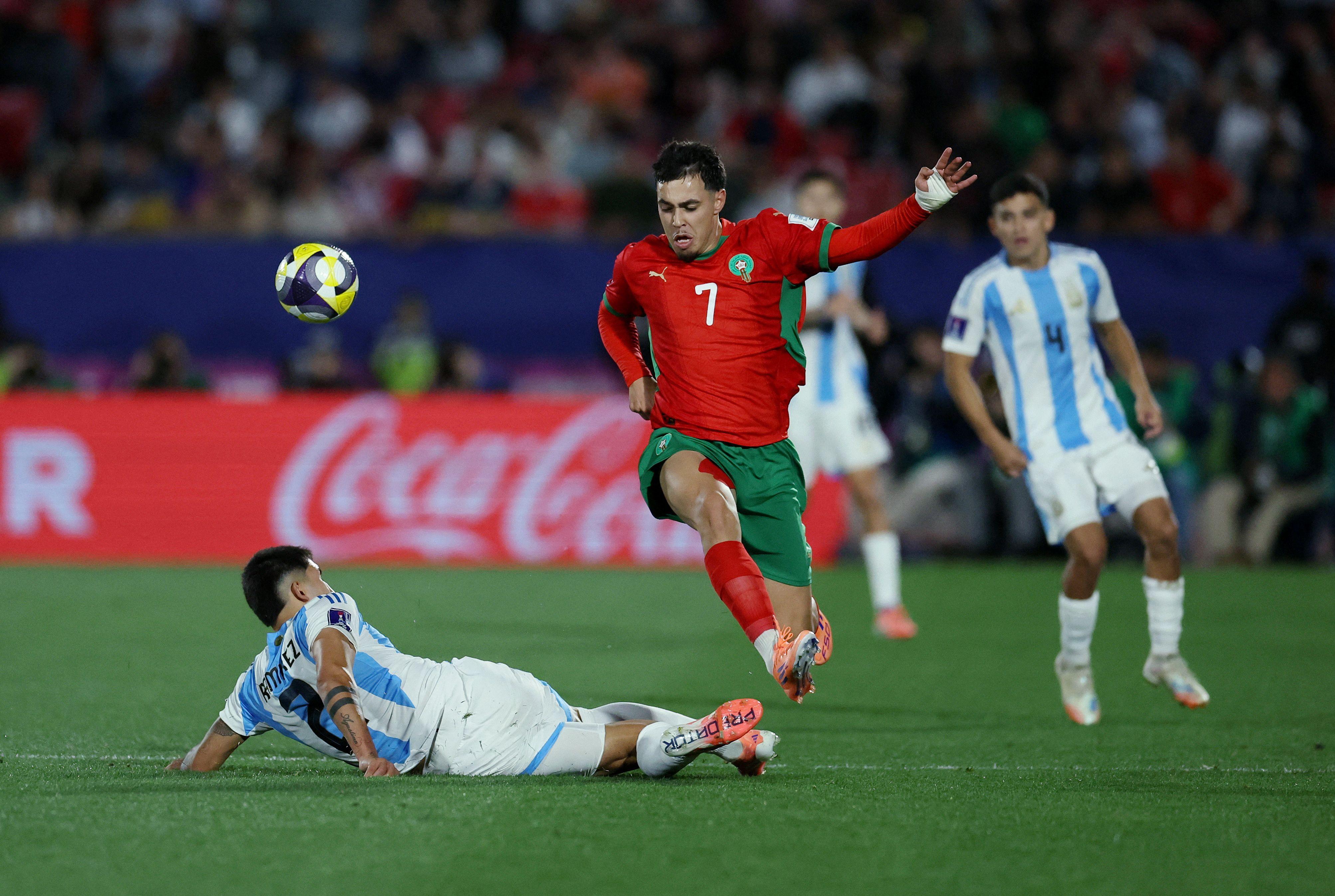 عثمان معما من مباراة المغرب والأرجنتين