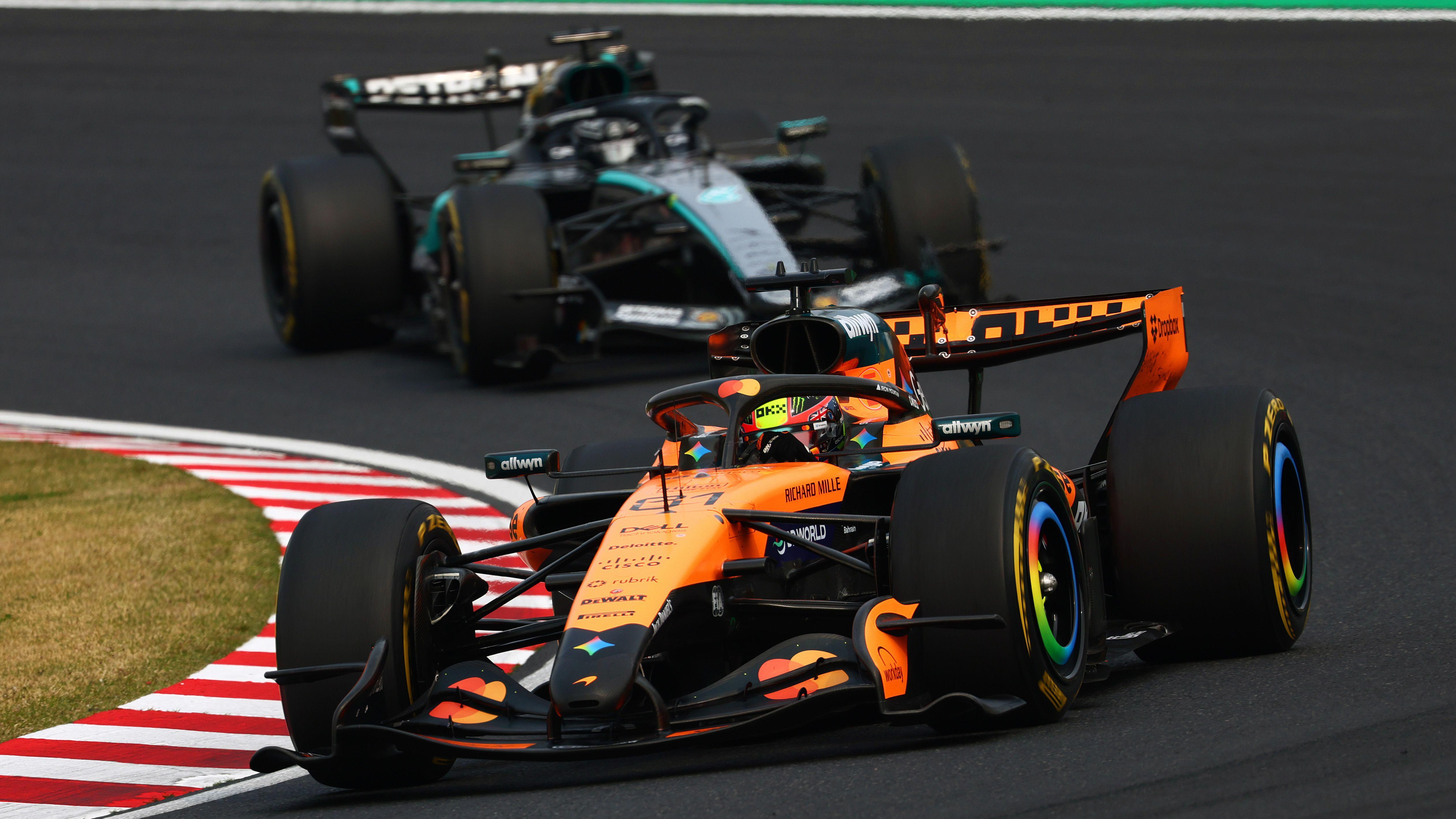 Japanese Grand Prix: Russell leads after Piastri pits