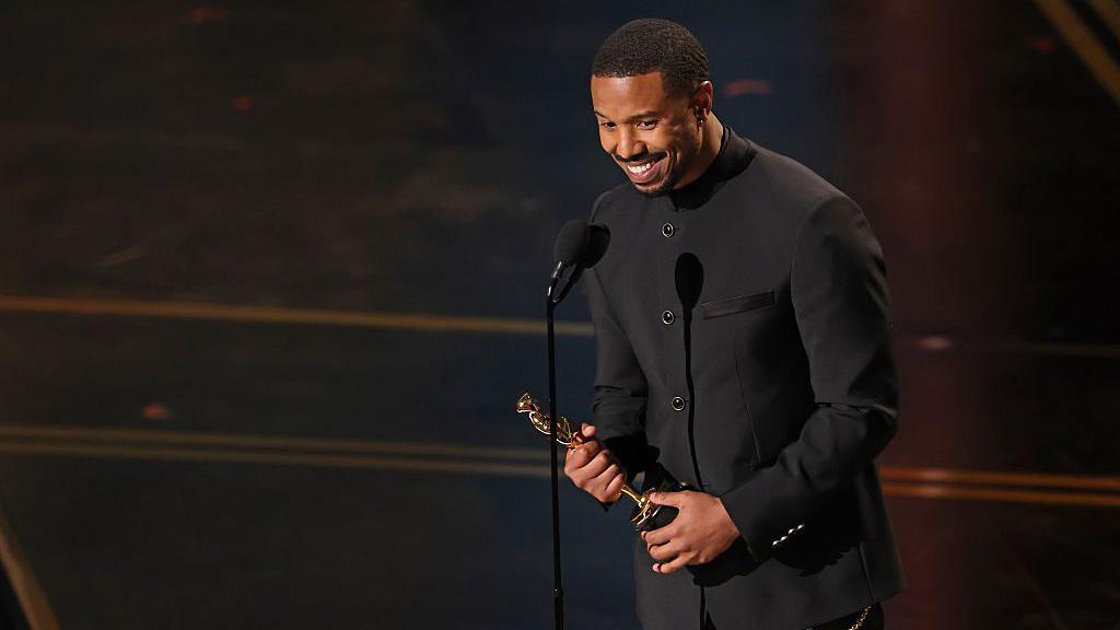 Michael B Jordan wins best actor Oscar for playing twins Smoke and Stack in Sinners