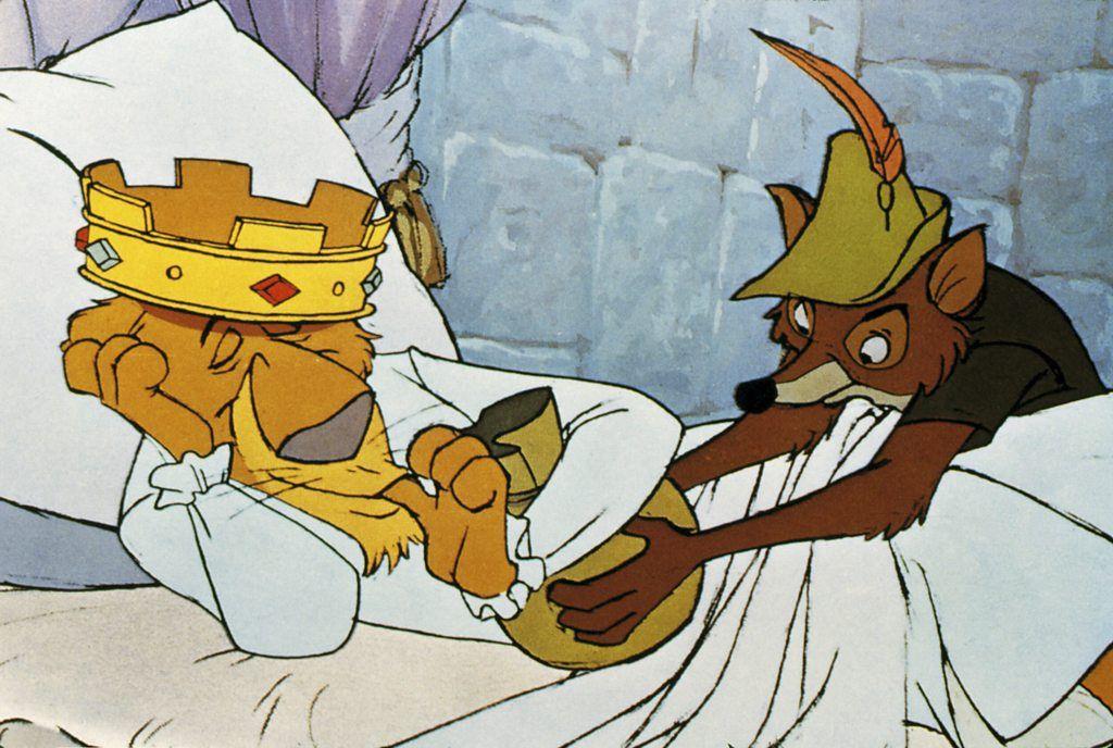 Imagen de la película de Disney en la que Robin Hood era un zorro astuto y benefactor.