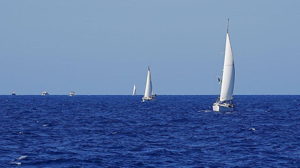 La Flotilla Global Sumud en el mar. 