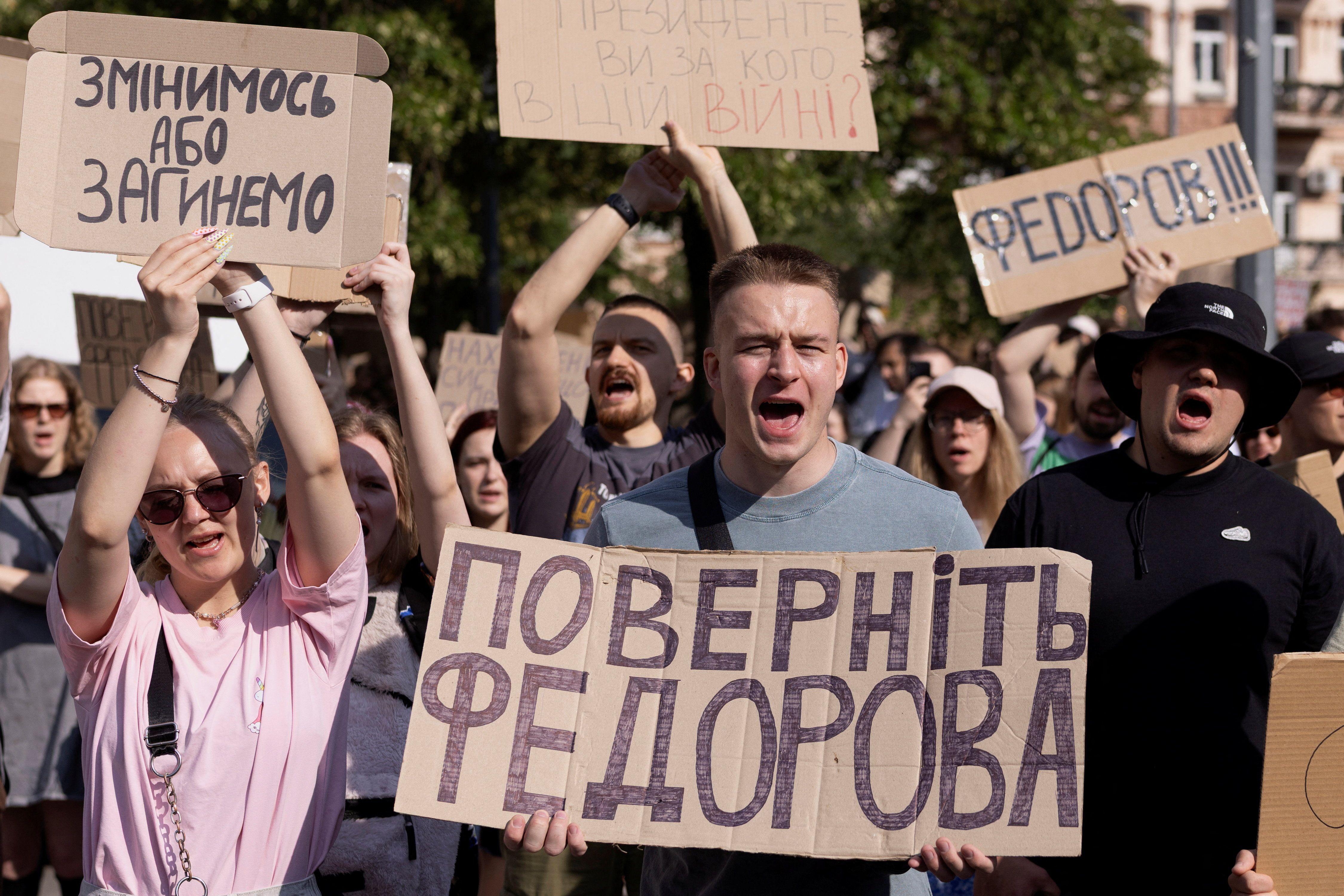 demonstranti u kijevu, protest podrške fedorovu