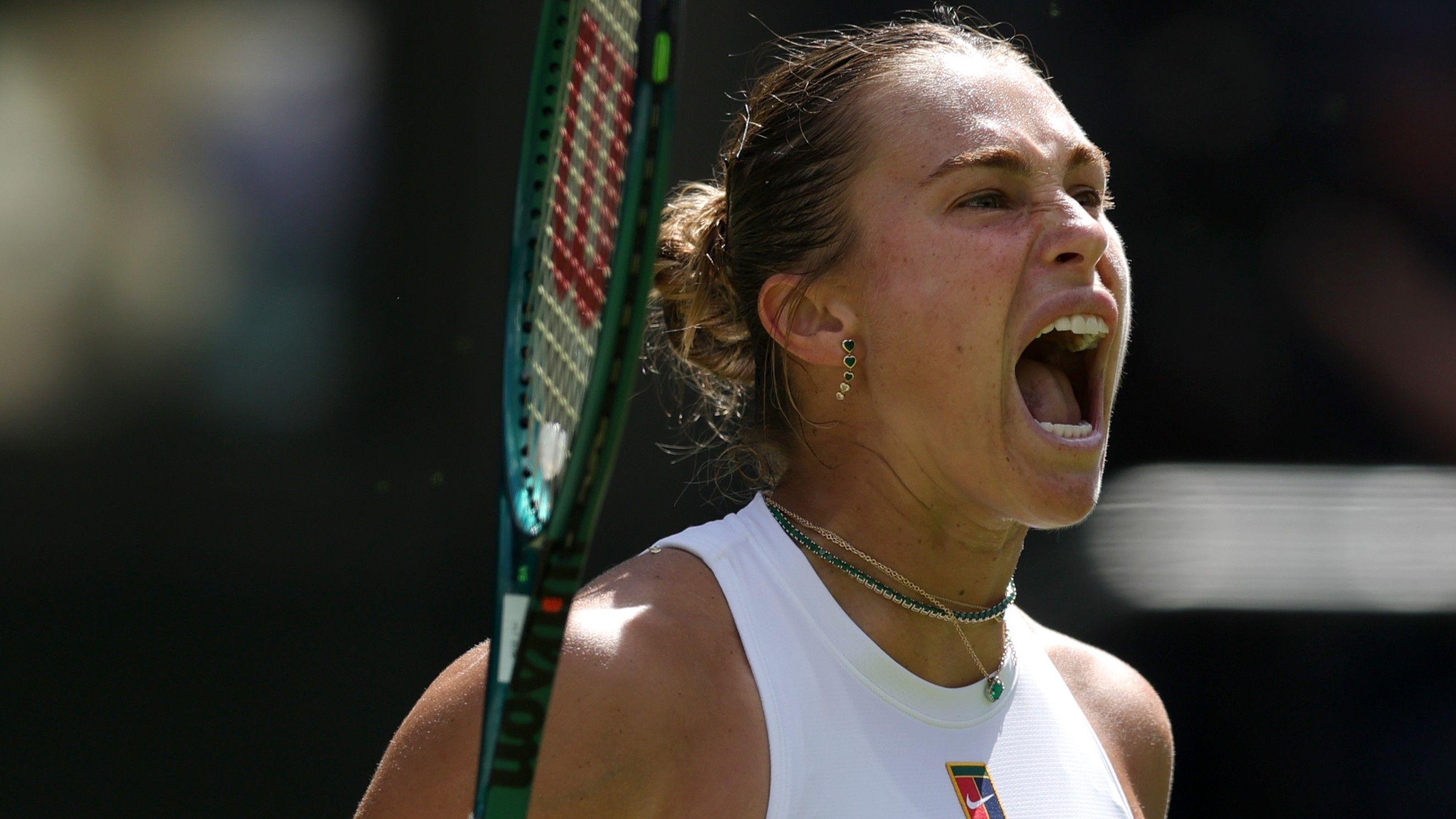 Wimbledon semi-finals: Sabalenka breaks Anisimova in first game of deciding set