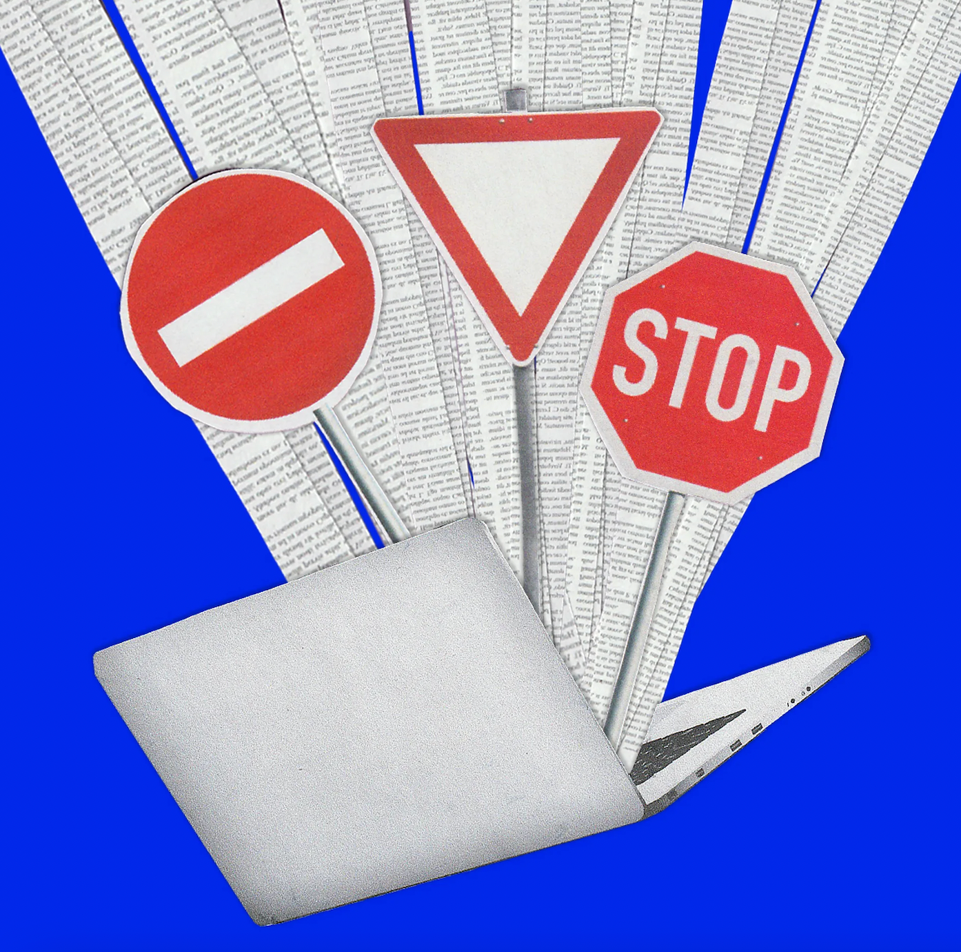 노트북 위로 쏟아지는 글들과 정지 표시판이 동시에 서있다.