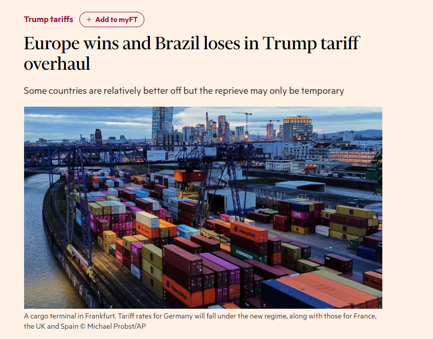 Reprodução de artigo no site do Financial Times