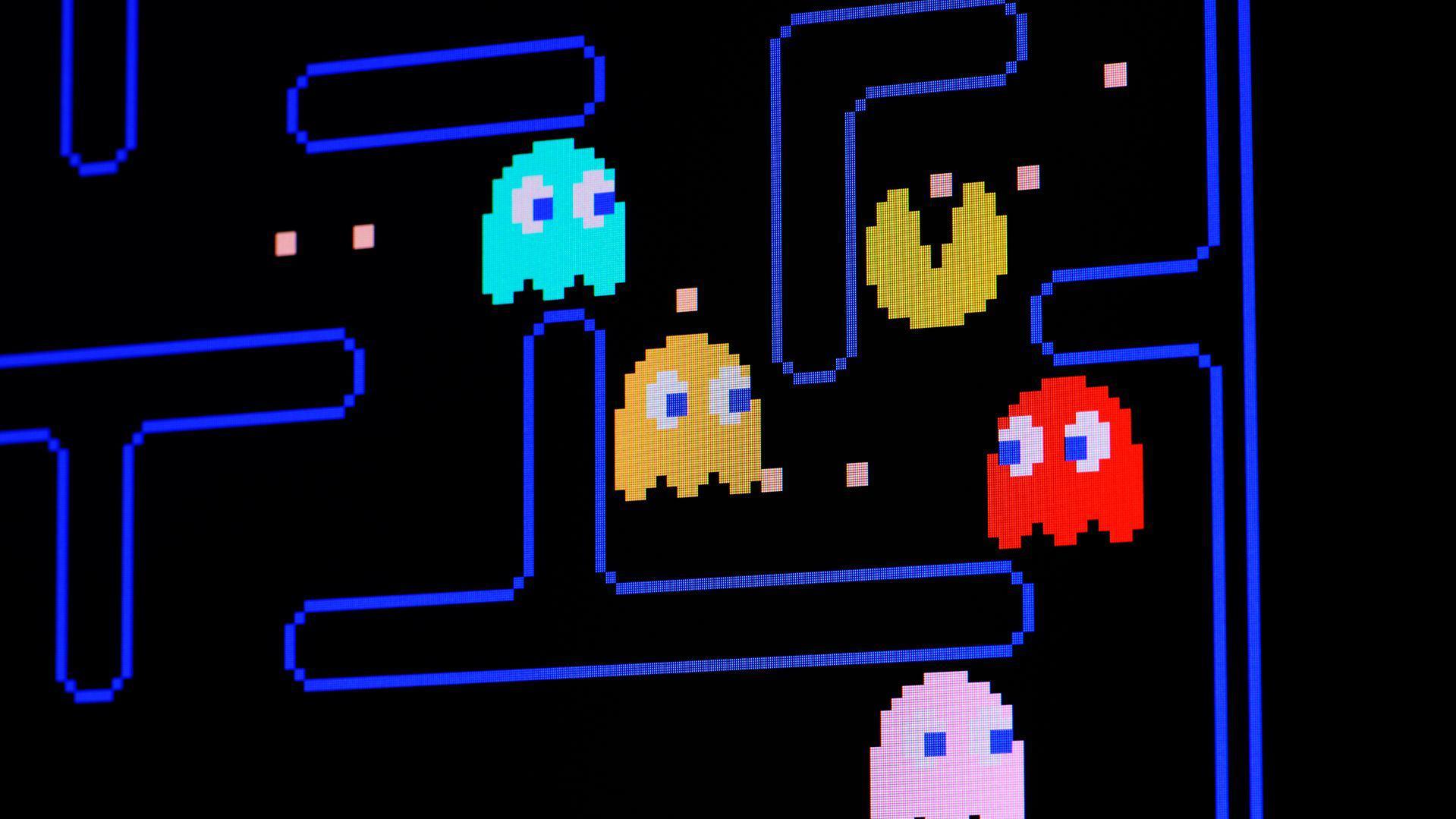 Imagen de pac-man y sus enemigos