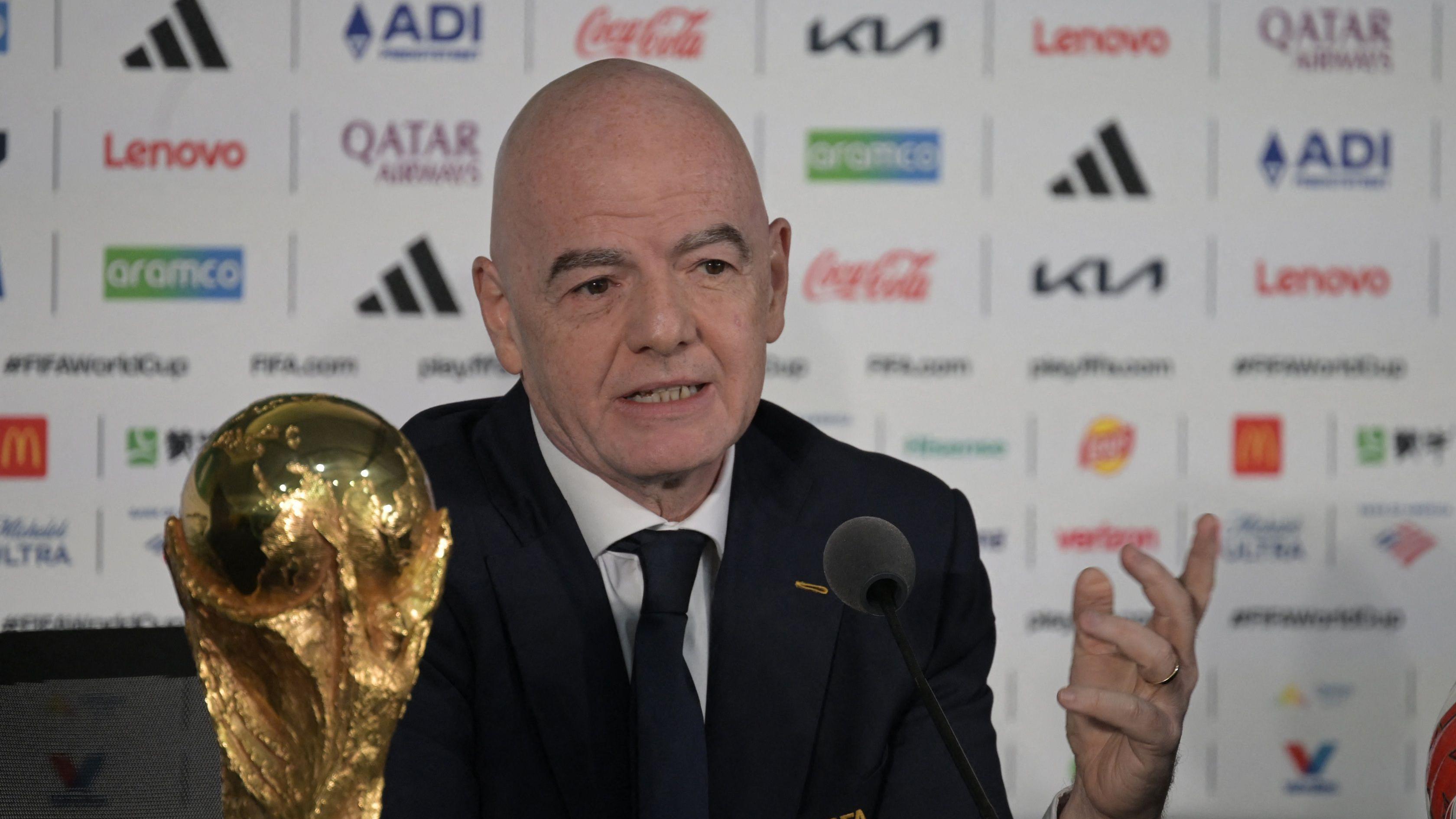 Watch as Fifa president Infantino speaks at news conference on eve of World Cup