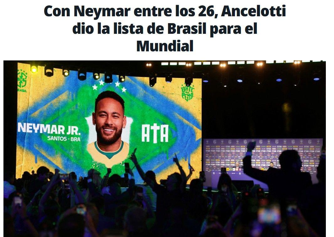 T&iacute;tulo da mat&eacute;ria do Ol&eacute; sobre convoca&ccedil;&atilde;o ressalta convoca&ccedil;&atilde;o de Neymar