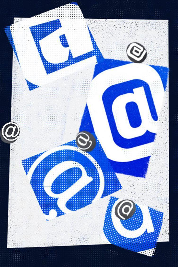 Ilustração com diversos símbolos @