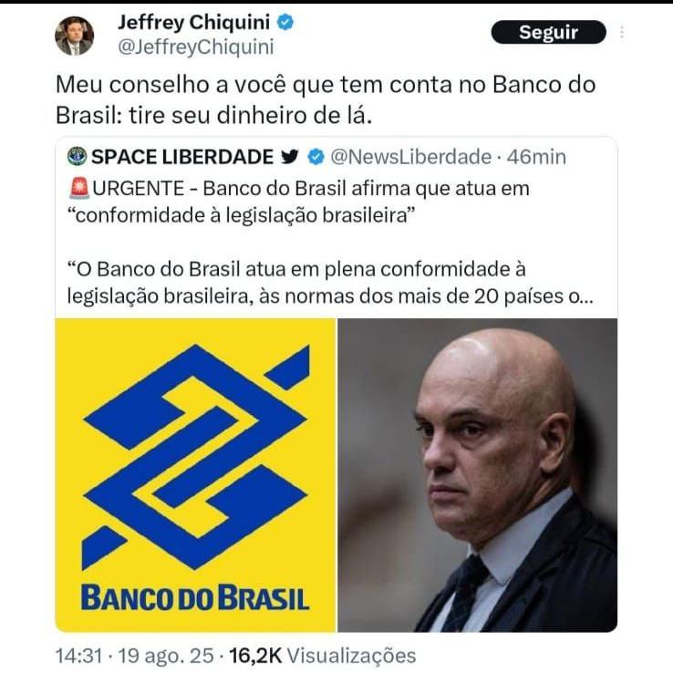 Advogado Chiquini diz que conselho é tirar dinheiro do Banco do Brasil