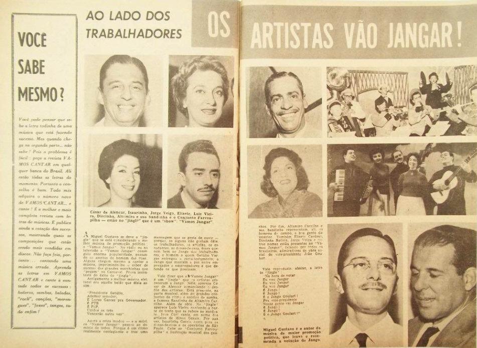 A Revista do R&aacute;dio destaca participa&ccedil;&atilde;o de artistas em jingle de campanha de Jo&atilde;o Goulart &agrave; Vice-presid&ecirc;ncia em 1960