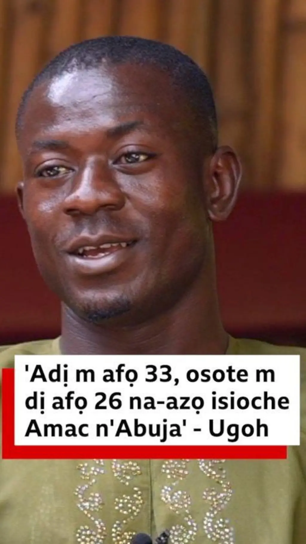 Toochi Ugoh onye ji pati APP azọ ọkwa onyeisioche 'Abuja Municipal Council' (Amac) nke FCT na ntụlikaka a ga-eme na abalị iri abụọ na ọtụ nke ọnwa Febụwarị afọ 2026