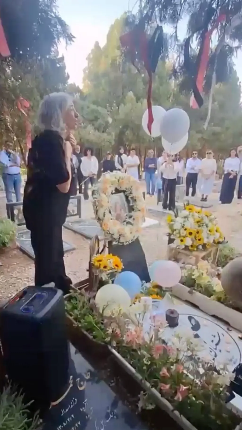 مادر صهبا رشتیان بر مزارش